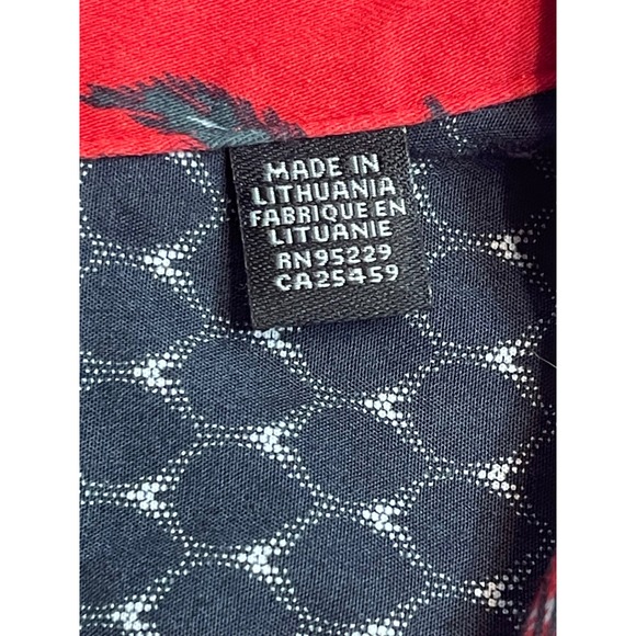 Ted Baker London Mens Red Palm Tree Print Short Sleeve Button Up Shirt Size 5 XL - Picture 11 of 11